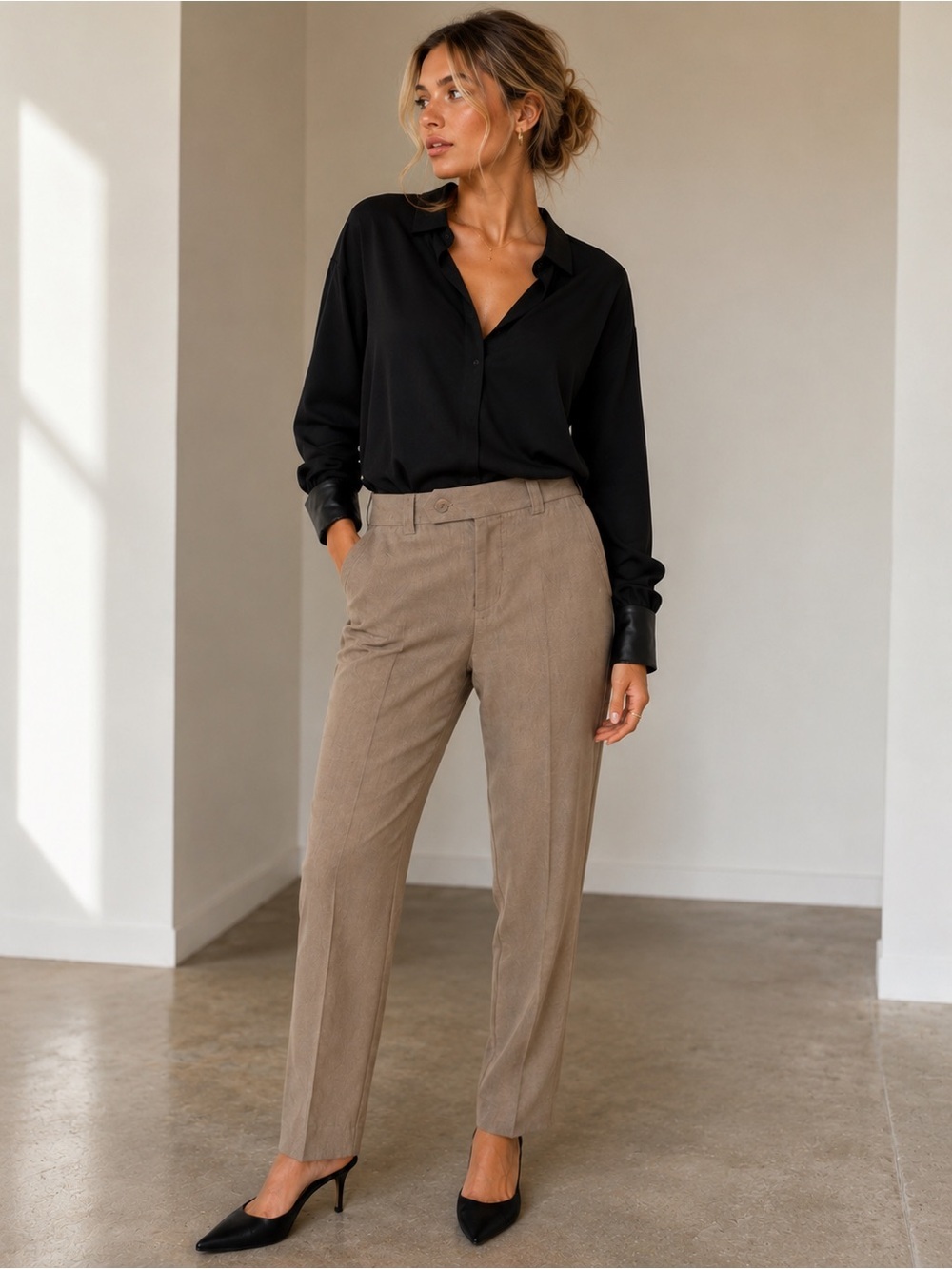 Vince Taupe Slim Ankle Trousers Tailored Minimalist Career Pants Size 2